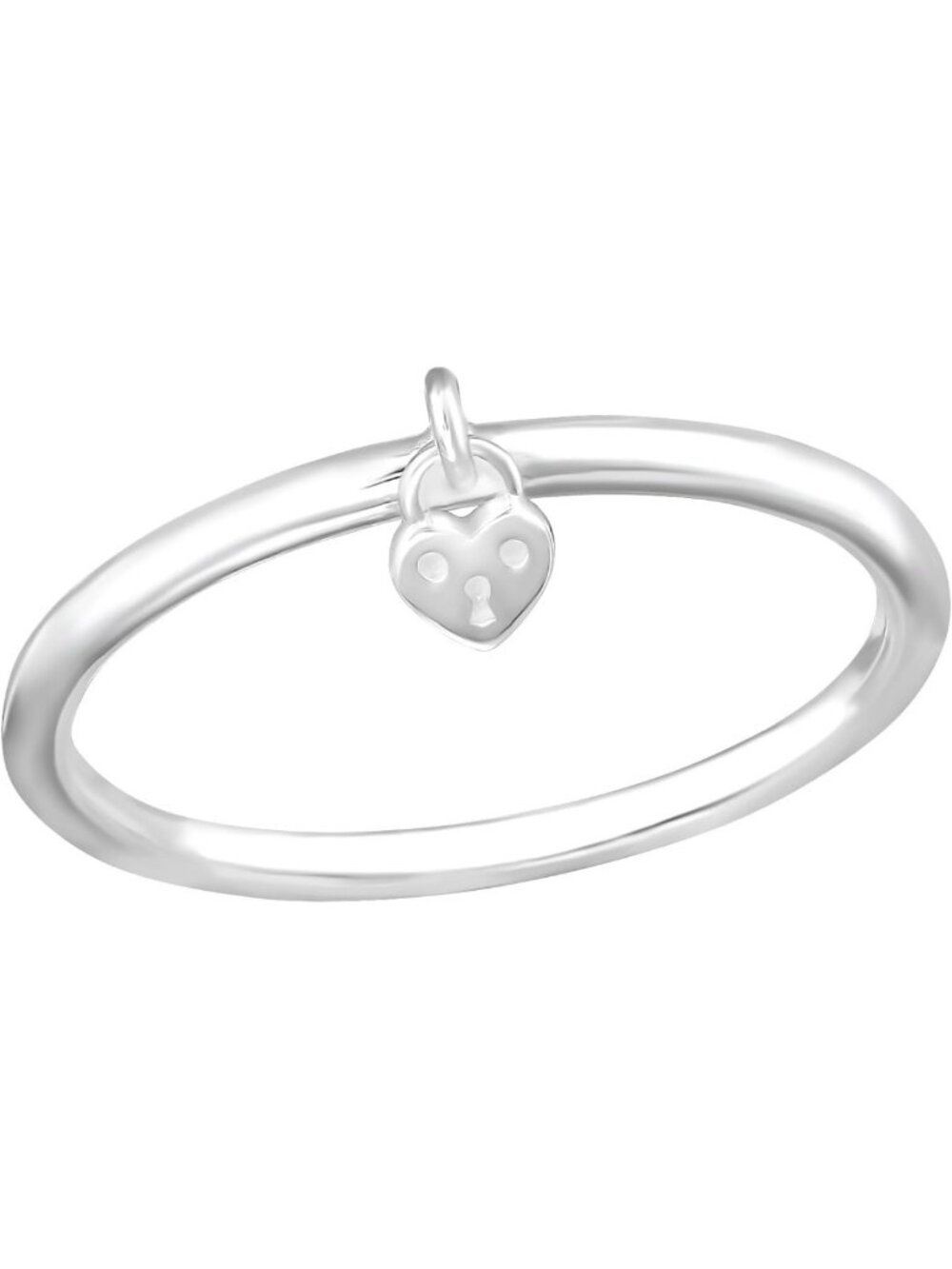 Sterling Silver 925 Heart Lock Ring | Elegant Dangling Design | Perfect Gift